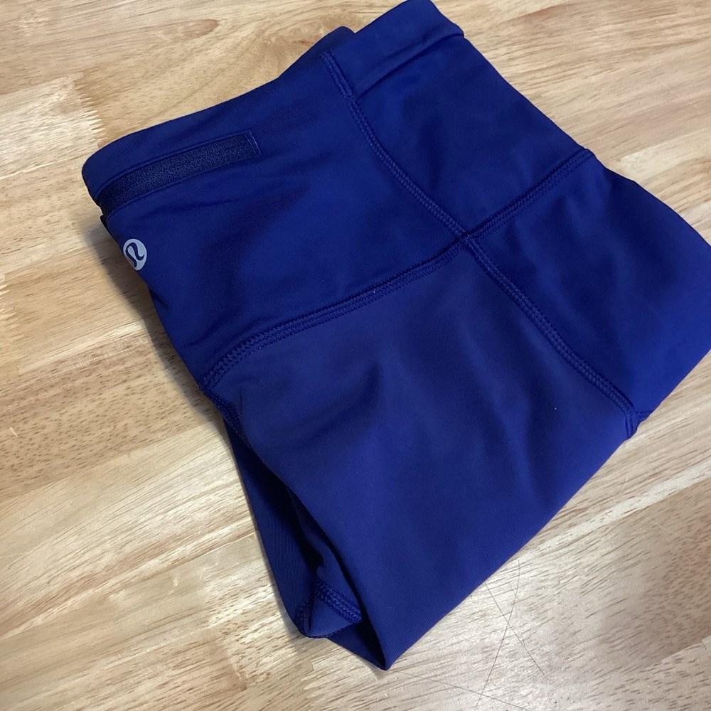 Ladies Lululemon Athletica Fast As Lighting Crop Mesh Leggings- Blue- 8‎